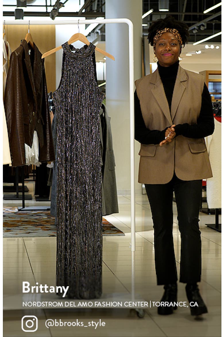Metallic High Neck Wide Leg Jumpsuit video
