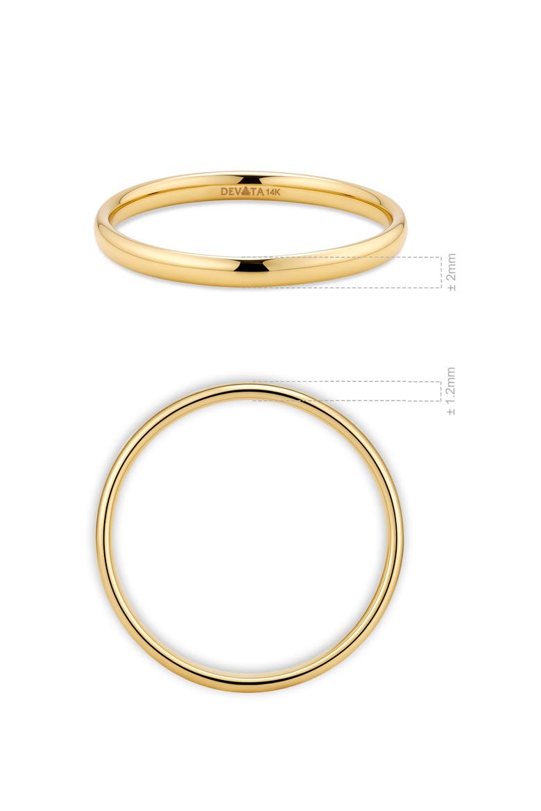 2mm Dome Forever Band Ring in 14K Gold, Alternate, color, Gold