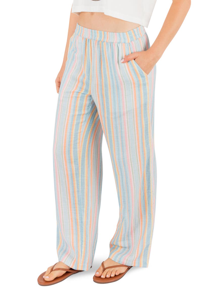Avalon Stripe Cotton Gauze Wide Leg Pants, Alternate, color, BLUE MULTI