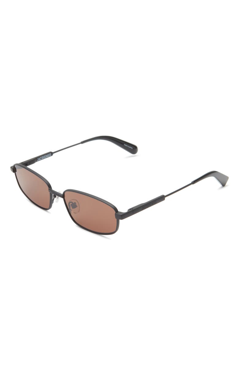 Jacquemus The Sera Aviator Sunglasses, Alternate, color, Matt Black/ Black/ Chocolate