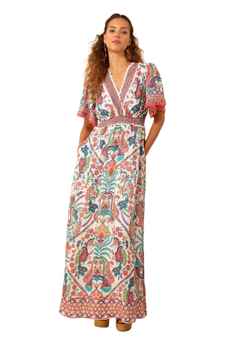 Hale Bob Elsie Linen Maxi Dress, Main, color, 