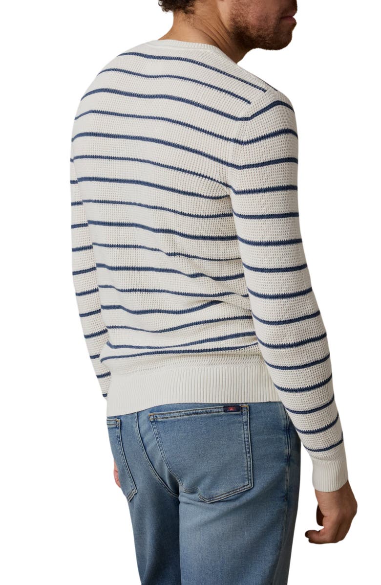 Faherty Sunwashed Stripe Organic Cotton Sweater, Alternate, color, Ivory Night Stripe