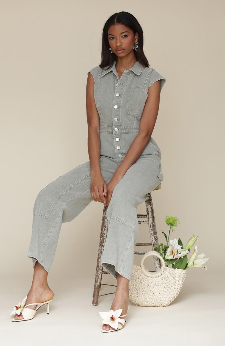 Avec Les Filles Wide Leg Carpenter Jumpsuit, Alternate, color,