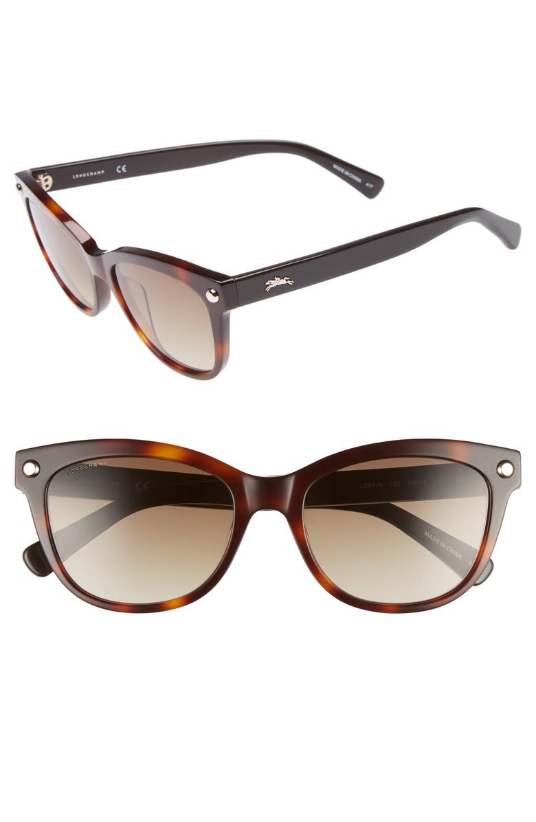 Longchamp 53mm Gradient Lens Cat Eye Sunglasses, Main, color,