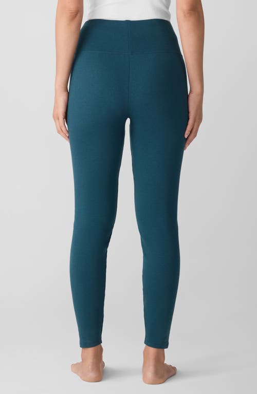 Eileen Fisher High Waist Ankle Leggings In Green