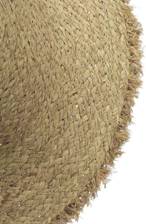 Frances Valentine Raffia Frayed Edge Bucket Hat In Neutral