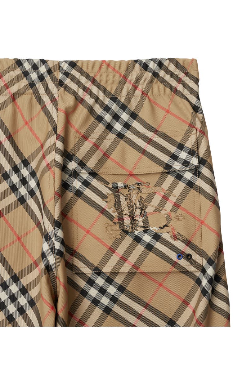 Burberry Check Twill Drawstring Pants, Alternate, color, 
