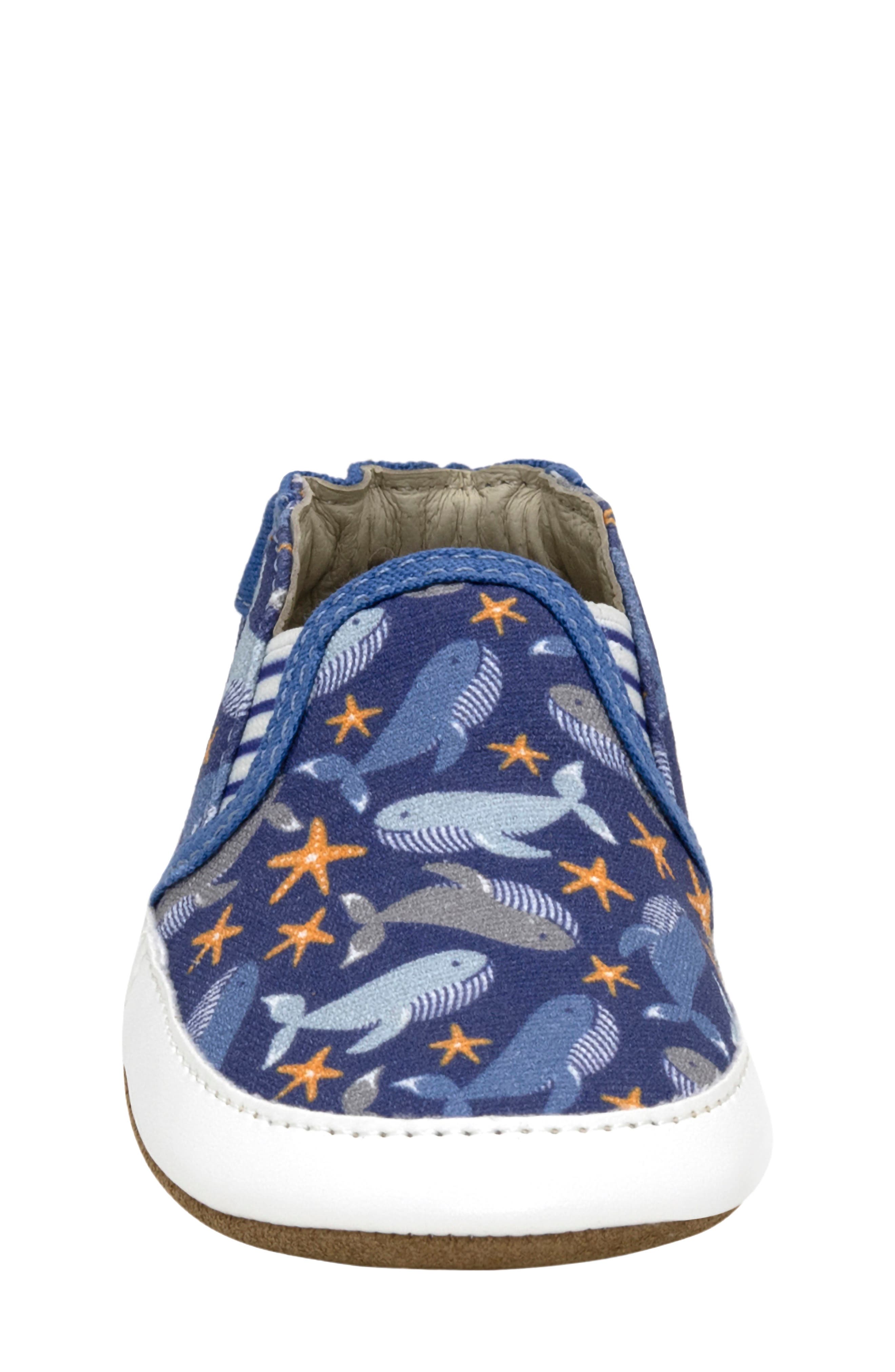 Robeez<sup>®</sup> Whale Tale Crib Shoe, Alternate, color, Dark Blue