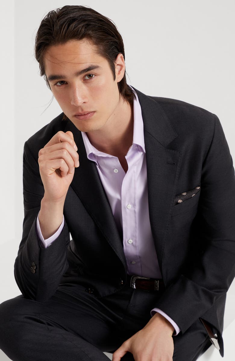 Brunello Cucinelli Twill blazer, Alternate, color, Anthracite