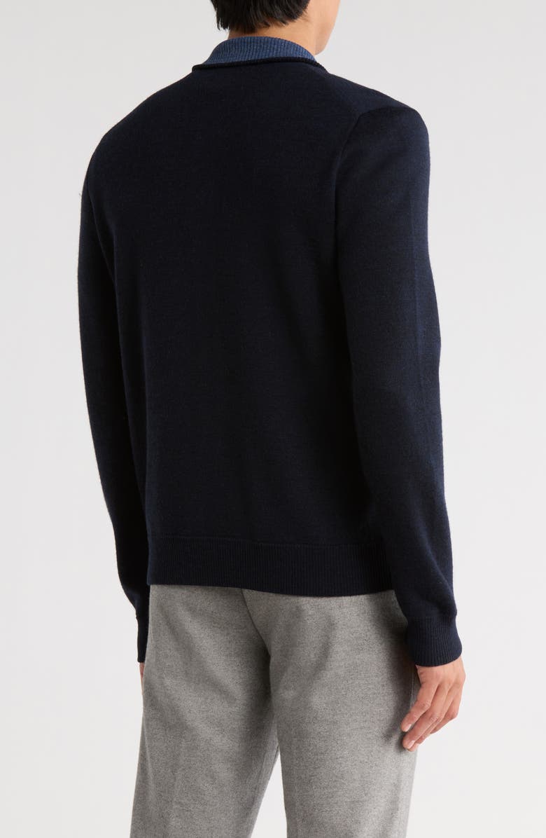 Bruno Magli Merino Wool Button Jacket, Alternate, color, Navy