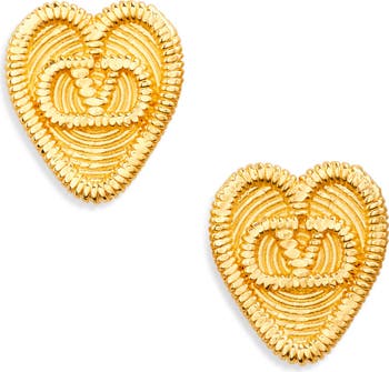 Valentino Garavani Fil Perdu Heart Stud Earrings | Nordstrom