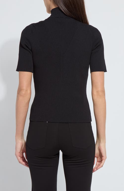 Lyssé Lysse Bernadette Mock Neck Short Sleeve Sweater In Black