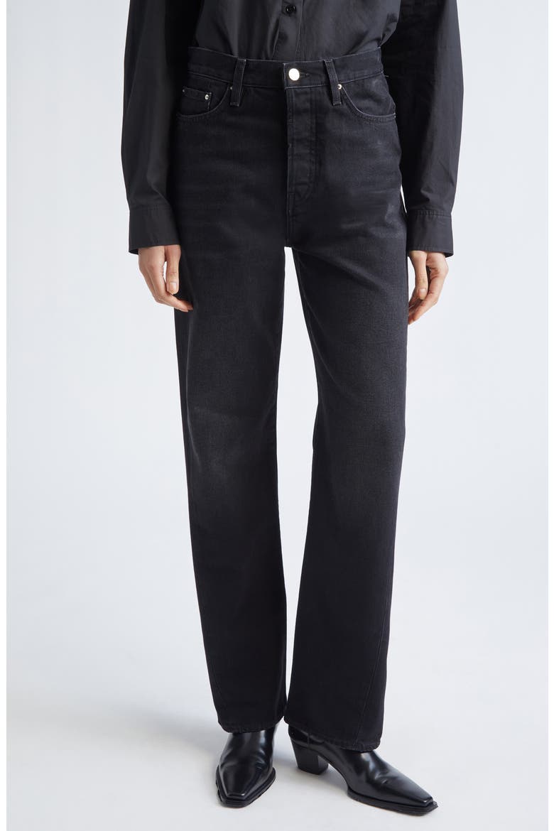Twisted Seam Organic Cotton Jeans, Main, color, FADED BLACK