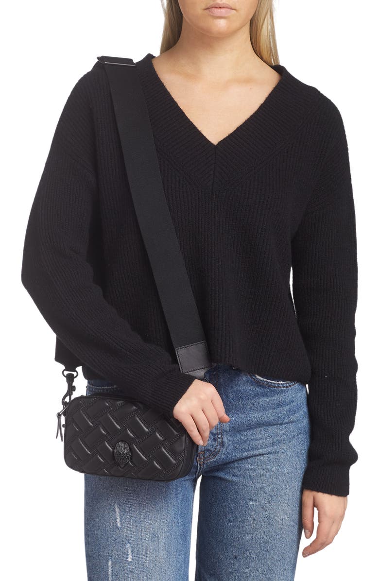 Kurt Geiger London Kensington Small Leather Camera Bag, Alternate, color, Black