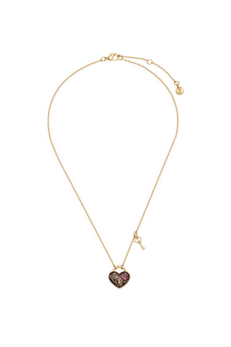 Eve Heart Lock & Key Necklace, Alternate, color, Gold