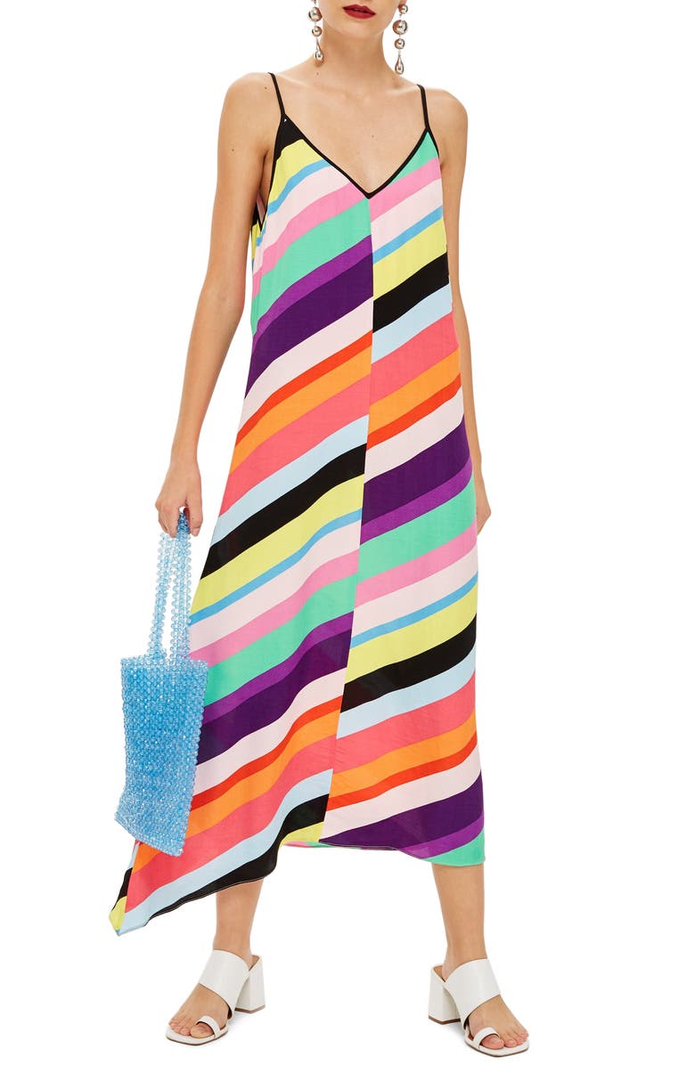 Topshop Stripe Maxi Dress, Main, color, 