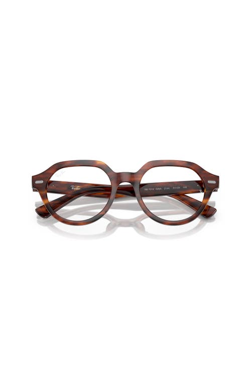 Ray Ban Ray-ban 51mm Square Optical Glasses In Brown