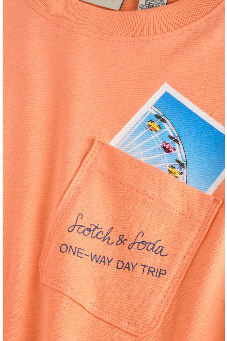 Kid's Pocket T-Shirt & Shorts Set, Alternate, color, PAPAYA PUNCH