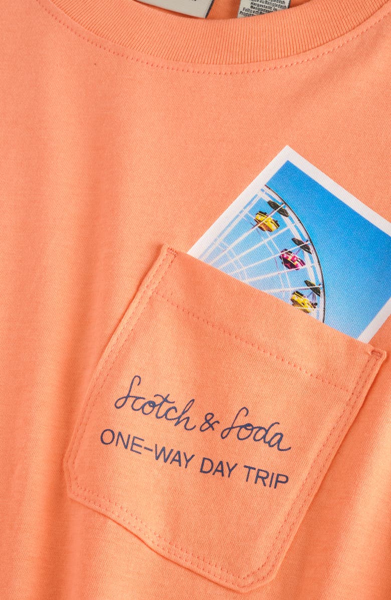Scotch & Soda Kid's Pocket T-Shirt & Shorts Set, Alternate, color, Papaya Punch