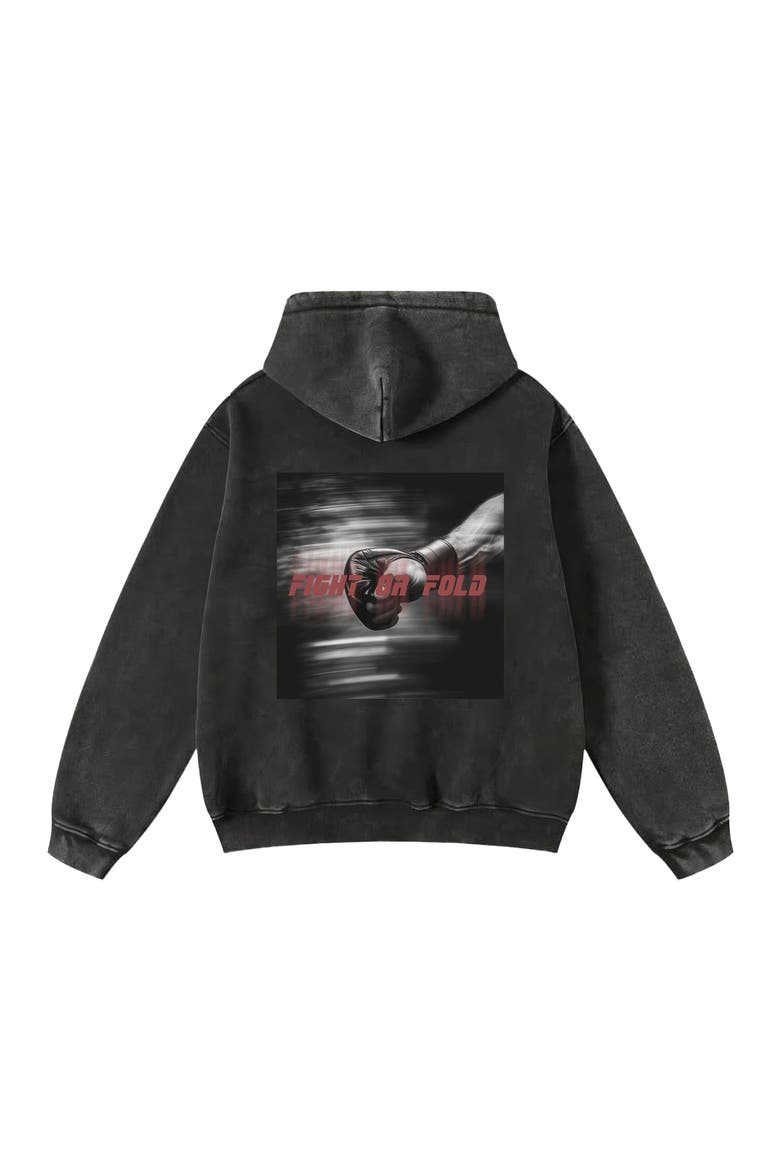 x UFC Acid Wash Hoodie, Alternate, color, Gray