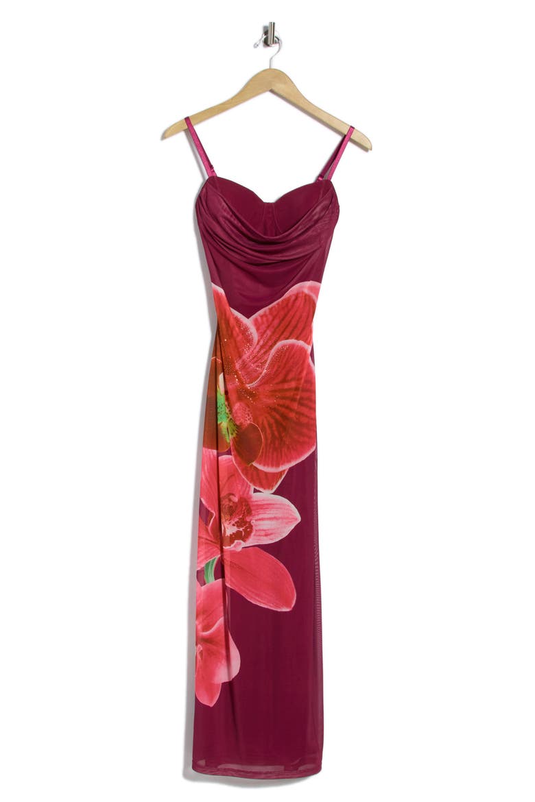 Cowl Neck Maxi Dress, Alternate, color, PURPLE PINK