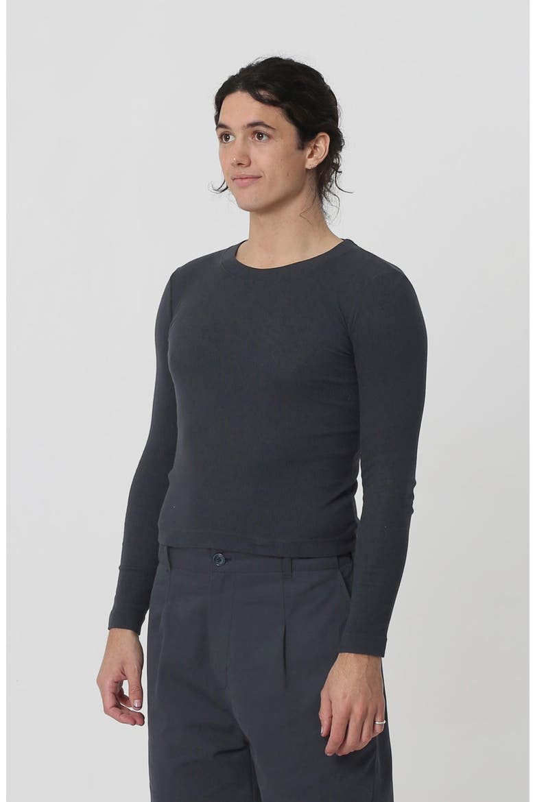 Rib Long Sleeve, Alternate, color, Slate
