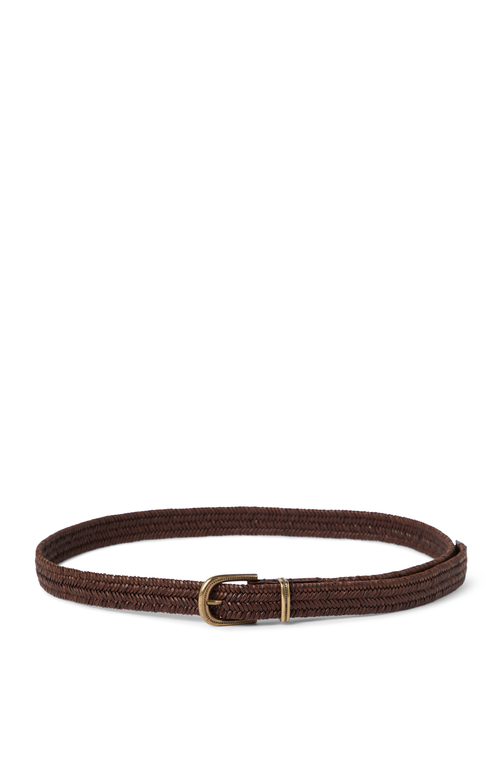 Brunello Cucinelli High-quality Leather Blend Belt In Honey