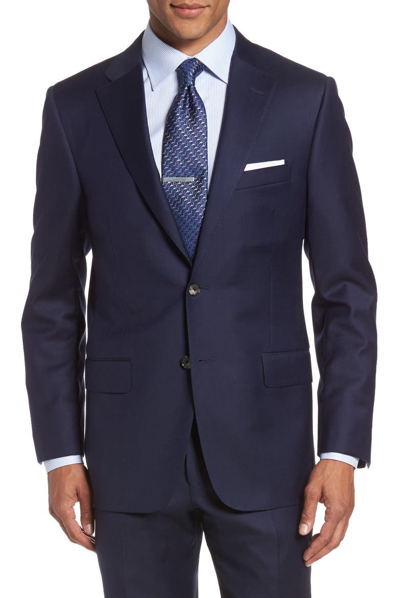 Classic B Fit Loro Piana Wool Suit, Alternate, color, NAVY