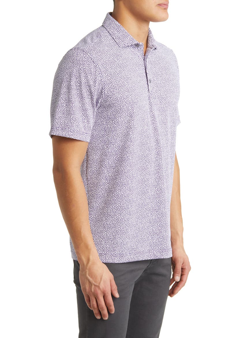 Virtue Piqué Botanical Print Polo, Alternate, color, COLLEGE PURPLE