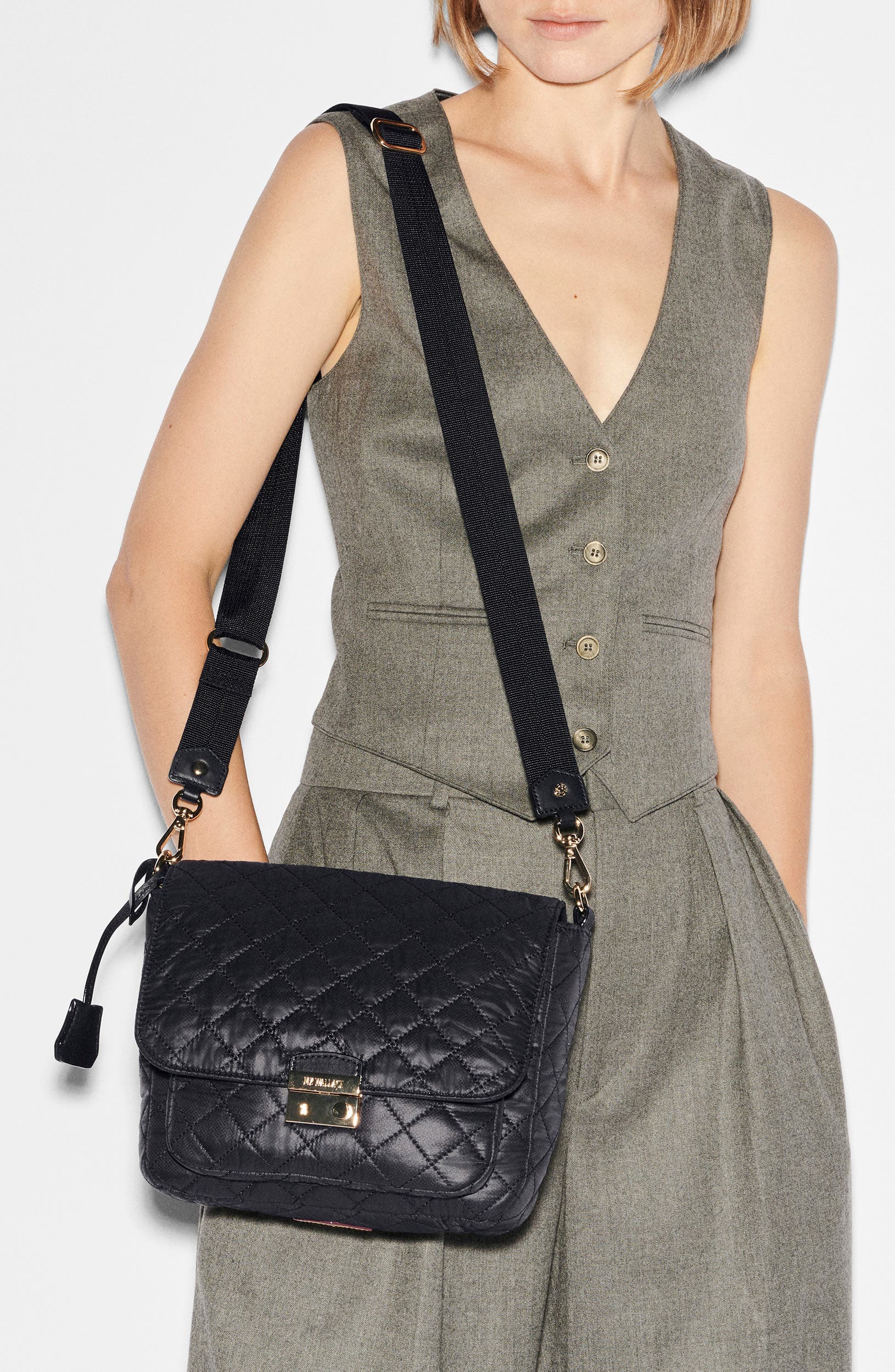 Medium Crosby Lock Crossbody, Alternate, color, BLACK