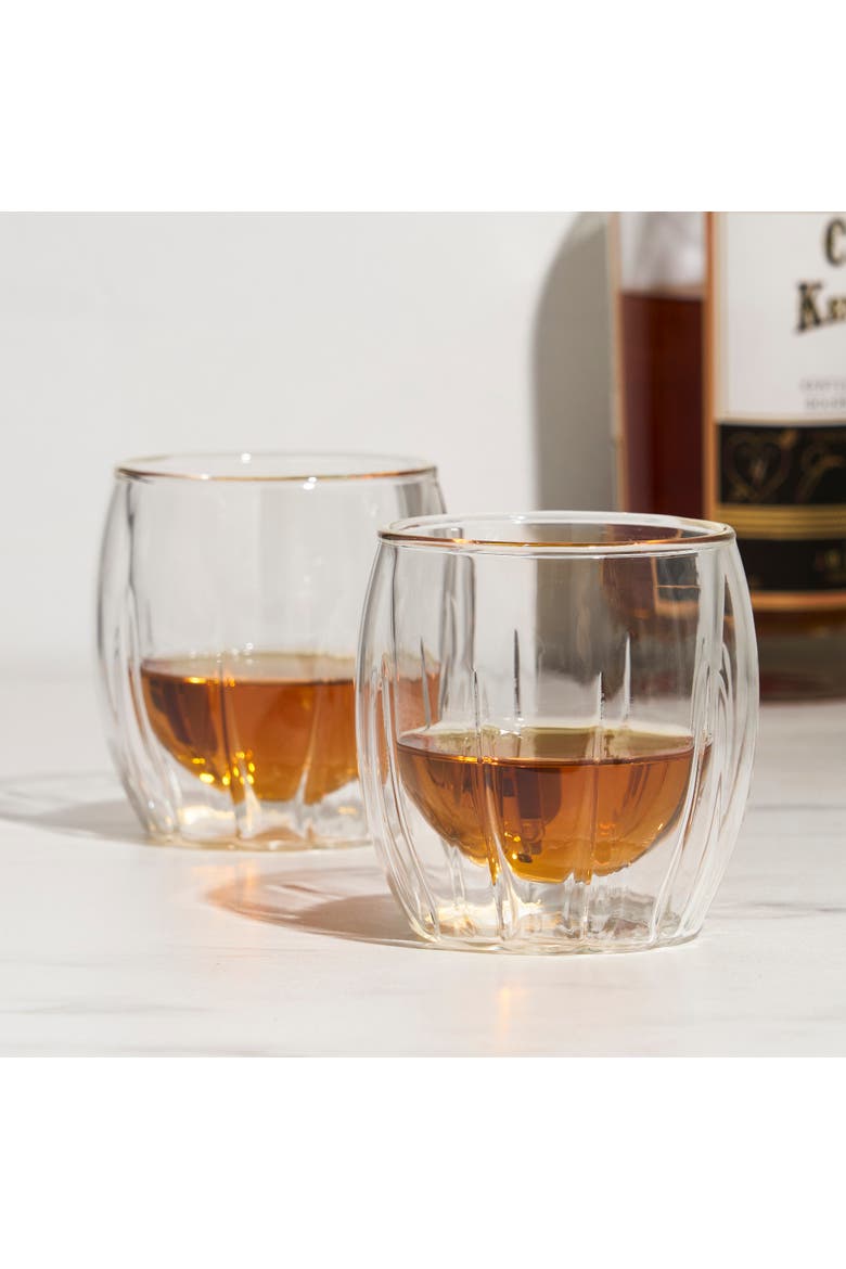Double Walled Spirits Glasses Set of 2, Alternate, color, Clear