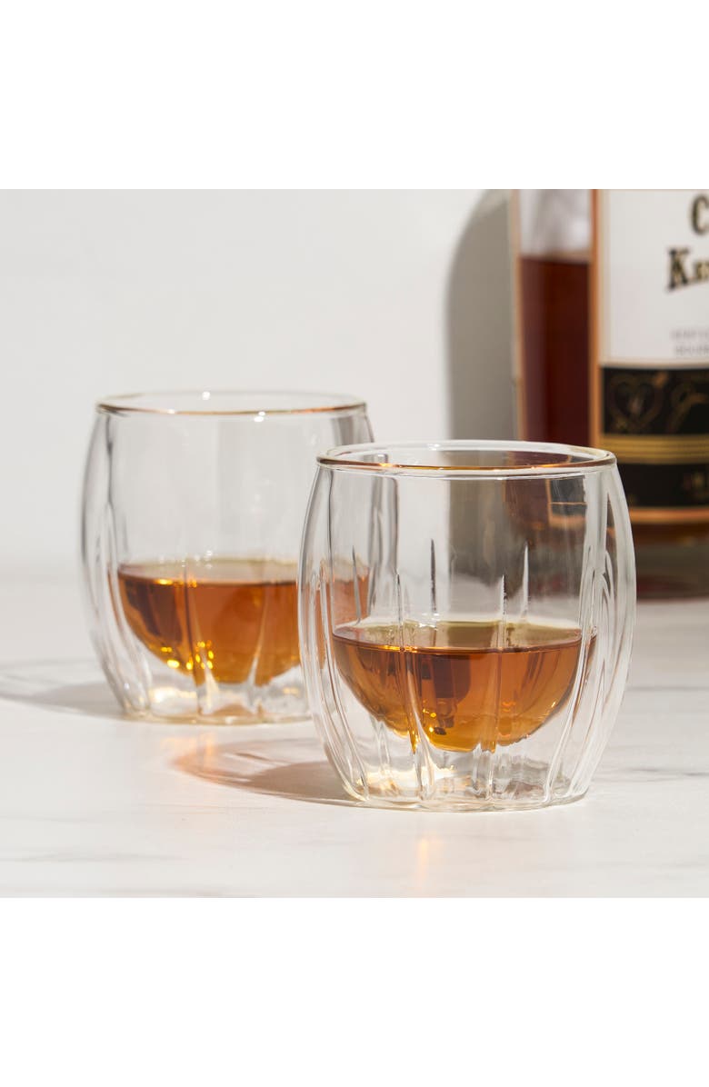 Viski Double Walled Spirits Glasses Set of 2, Alternate, color, Clear