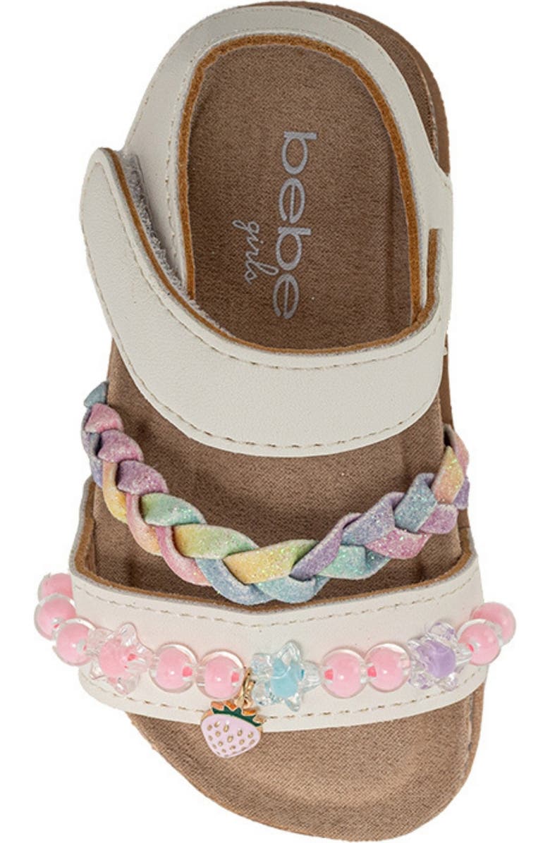bebe Berry Beaded & Braided Sandal, Alternate, color, White Multi