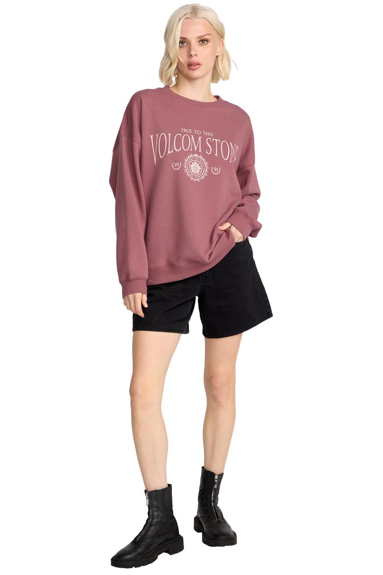 Stone Crewneck Graphic Sweatshirt, Alternate, color, VINTAGE BROWN