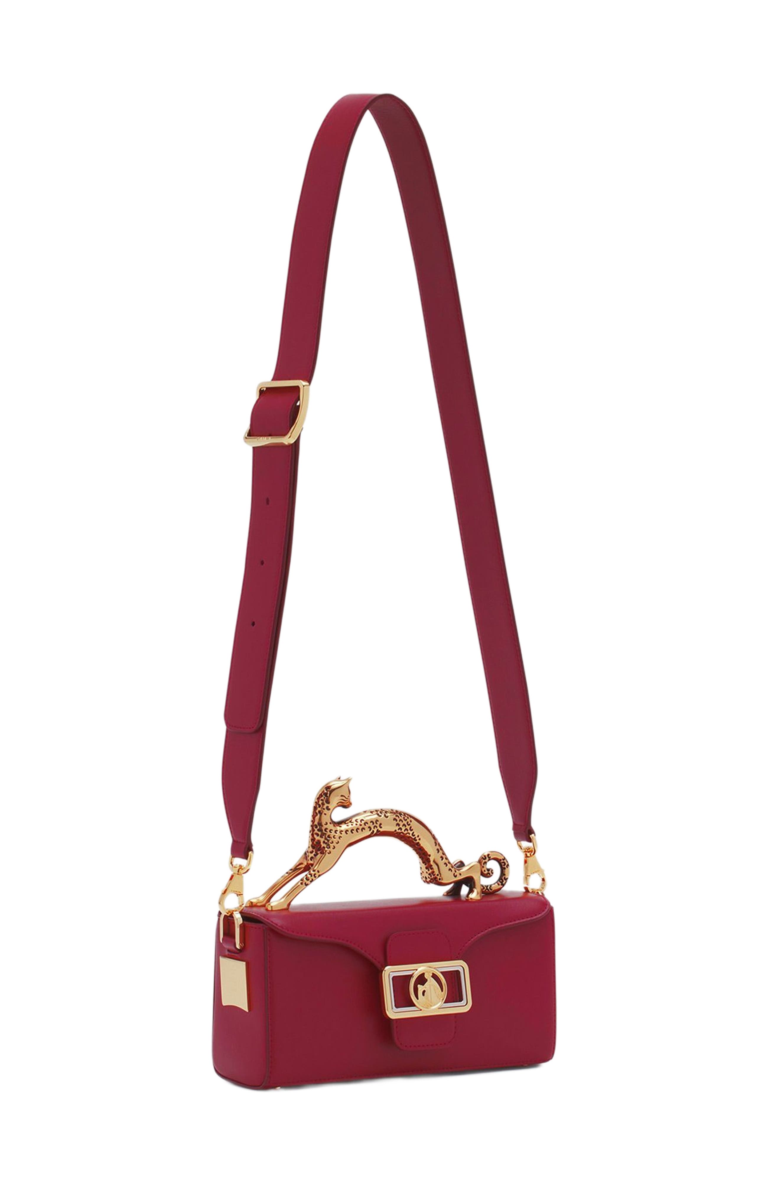 Lanvin Nano Pencil Cat Leather Bag, Alternate, color, 