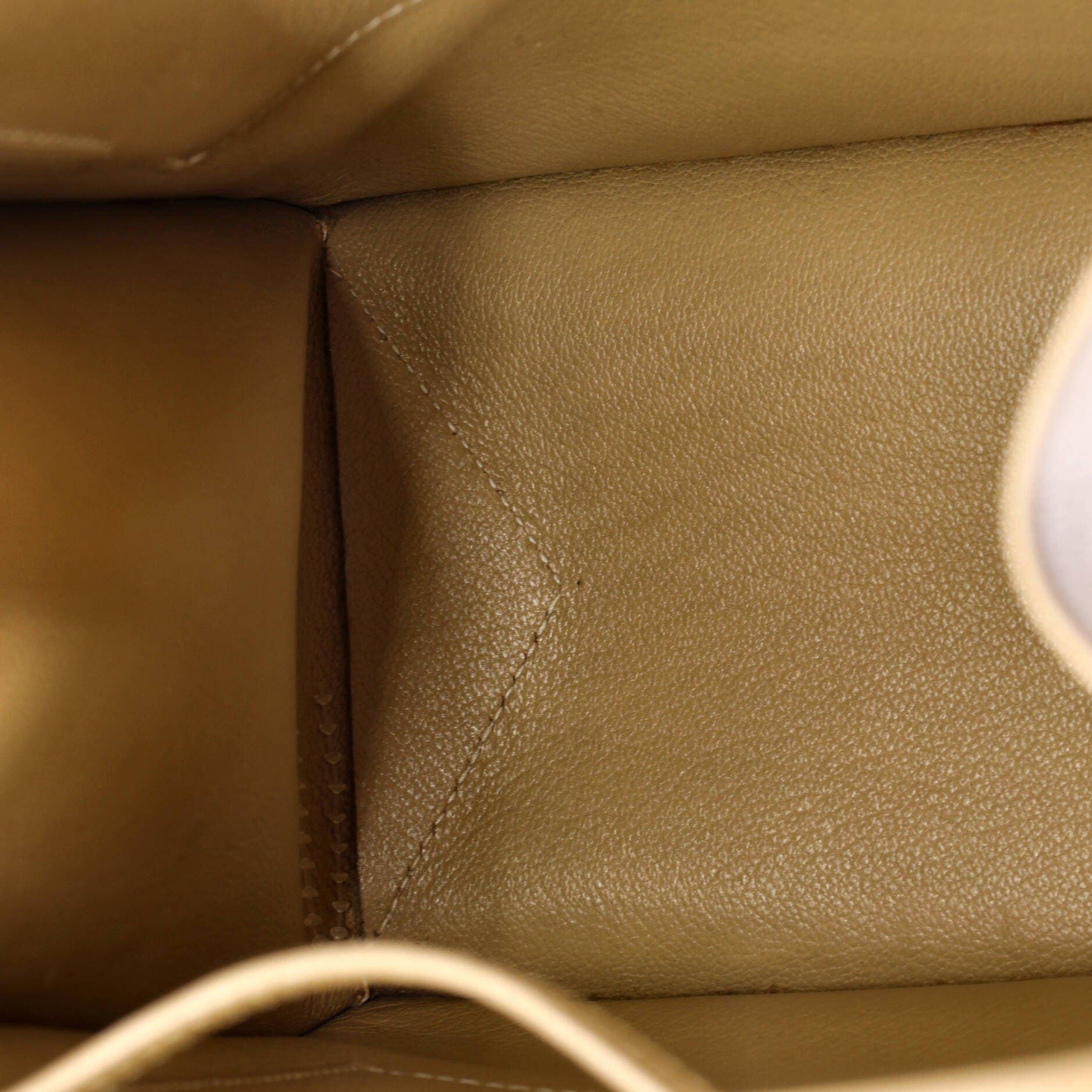 Pre-Owned Hermes Lucy Tote Leather MM, Alternate, color, Blanc Casse