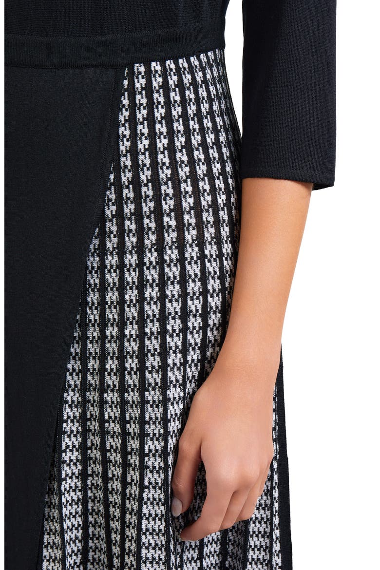 Contrast Panel Knit Dress, Alternate, color, BLACK/WHITE