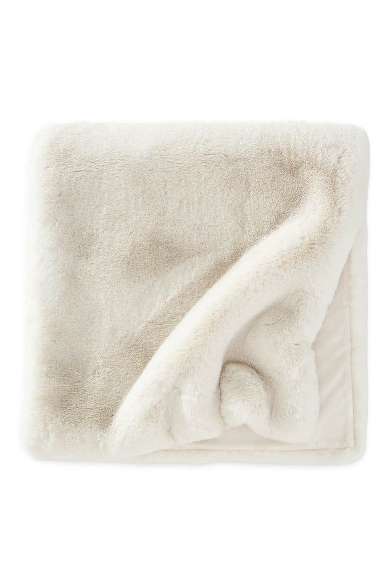 Faux Fur Bed Runner, Main, color, WHITE