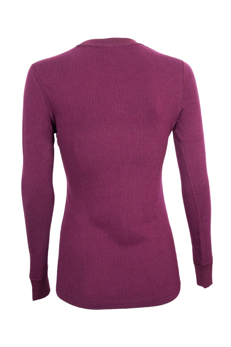 Women's Therma Rib Long Sleeve Thermal Crew, Alternate, color, Burgundy