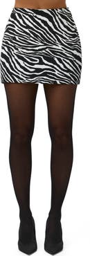 Naked Wardrobe Jacquard Zebra Stripe Miniskirt