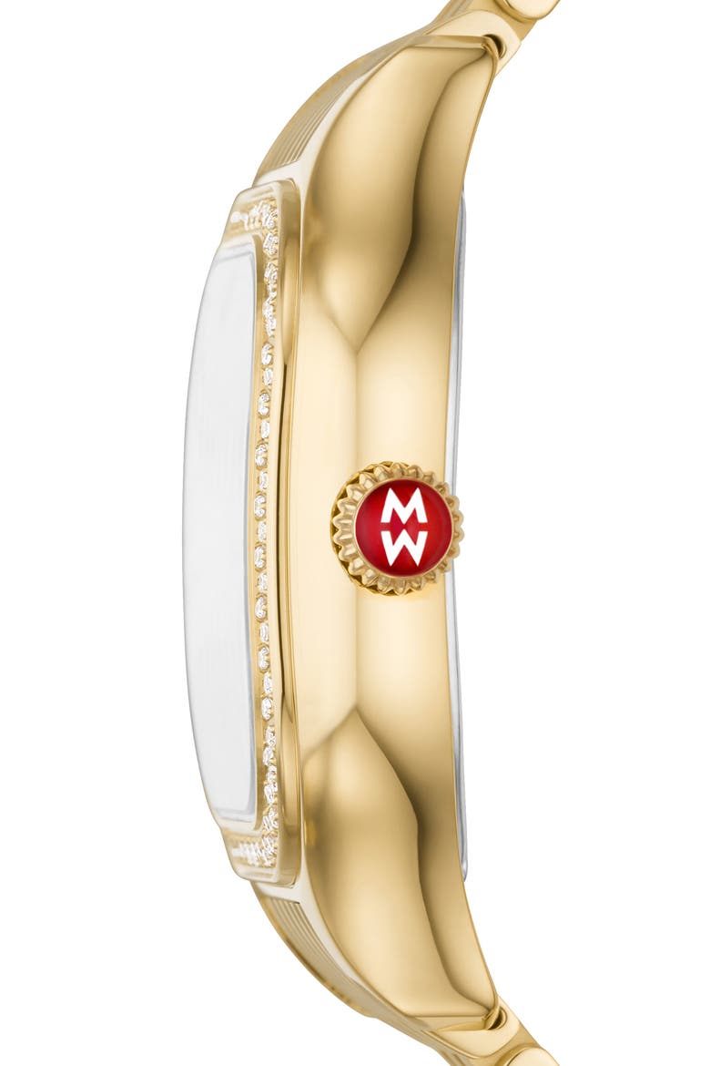 Meggie Diamond Dial Watch Head & Bracelet, 33mm, Alternate, color, GOLD/SILVER/GOLD/DIAMOND