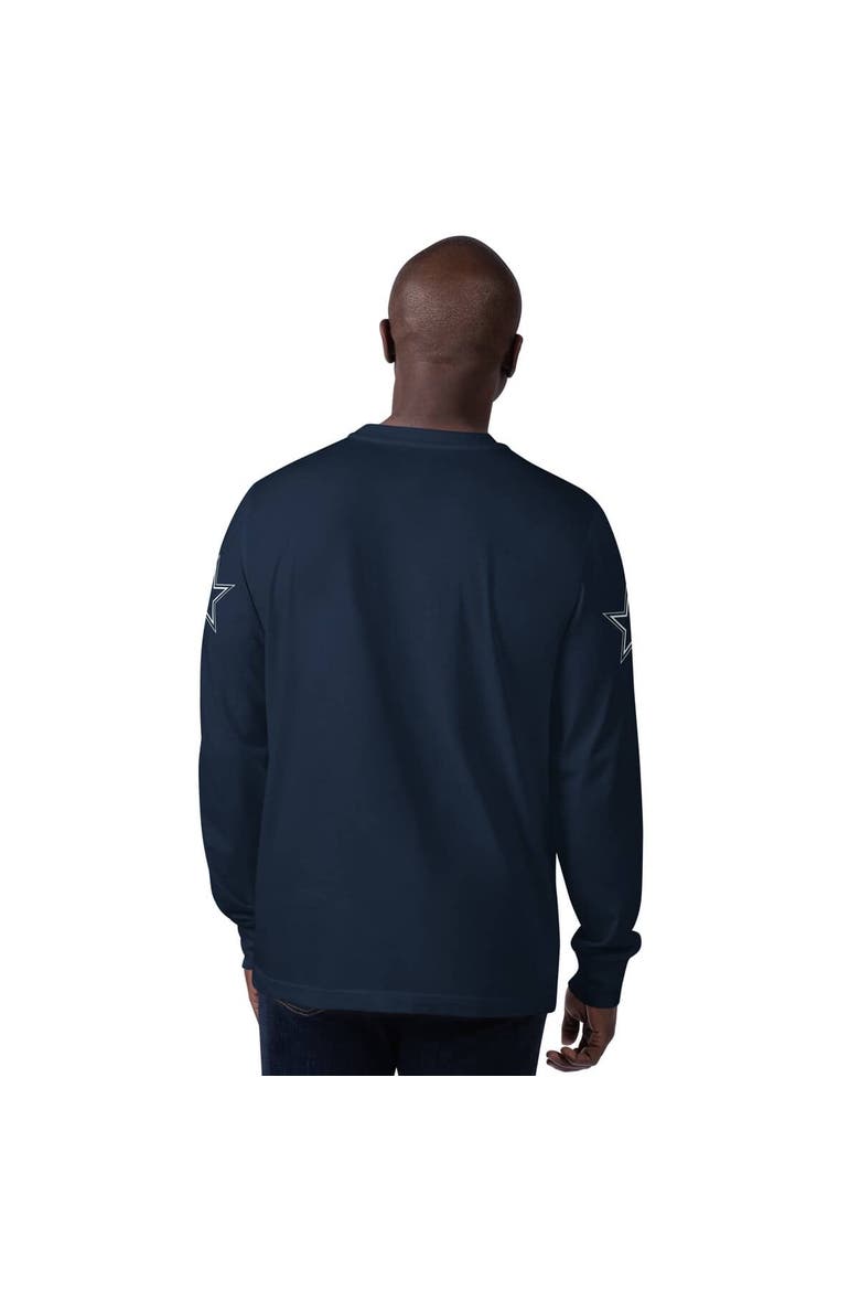 Men's Starter Navy Dallas Cowboys Clutch Hit Long Sleeve T-Shirt, Alternate, color, Navy