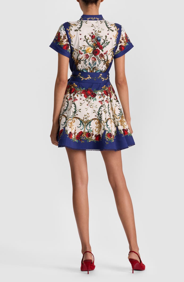 Alice + Olivia Lucy Floral Shirtdress, Alternate, color, Gilded Rose