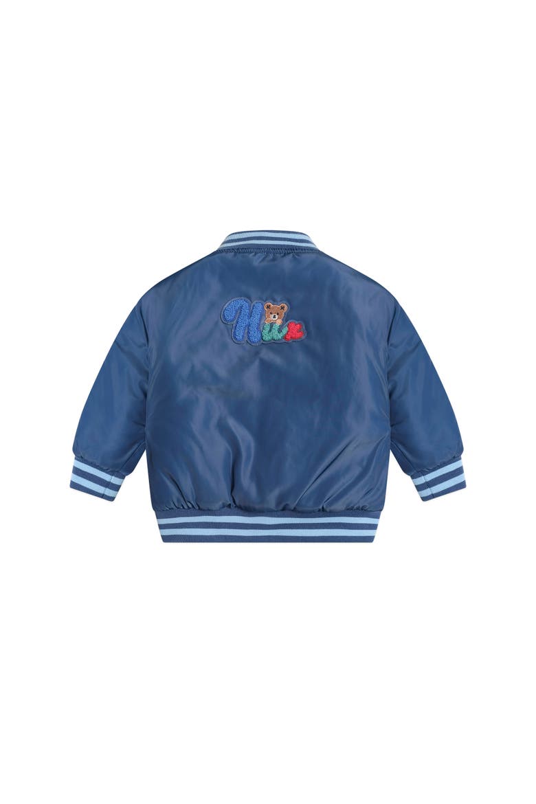 Aviator Varsity Bomber Jacket, Alternate, color, NAVY/LAKE