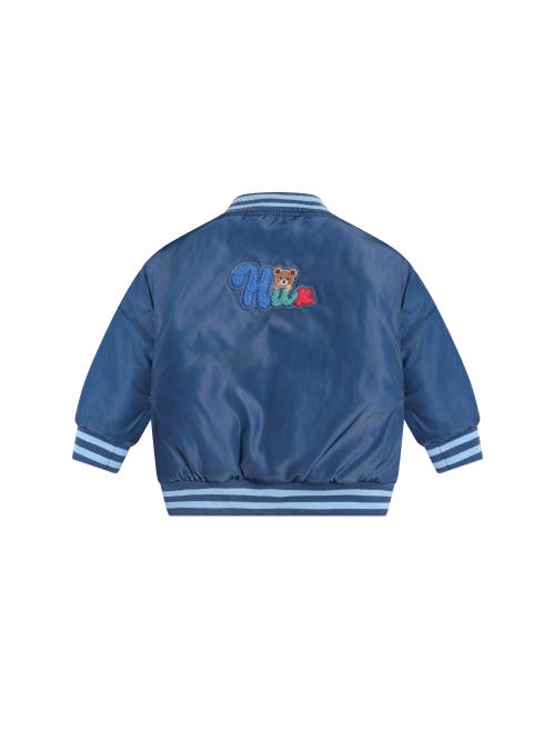 Huxbaby Aviator Varsity Bomber Jacket In Blue