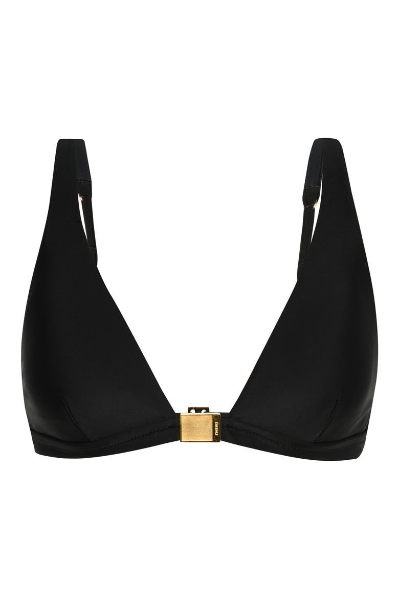Lexie Solid Triangle Bikini Top, Alternate, color, BLACK