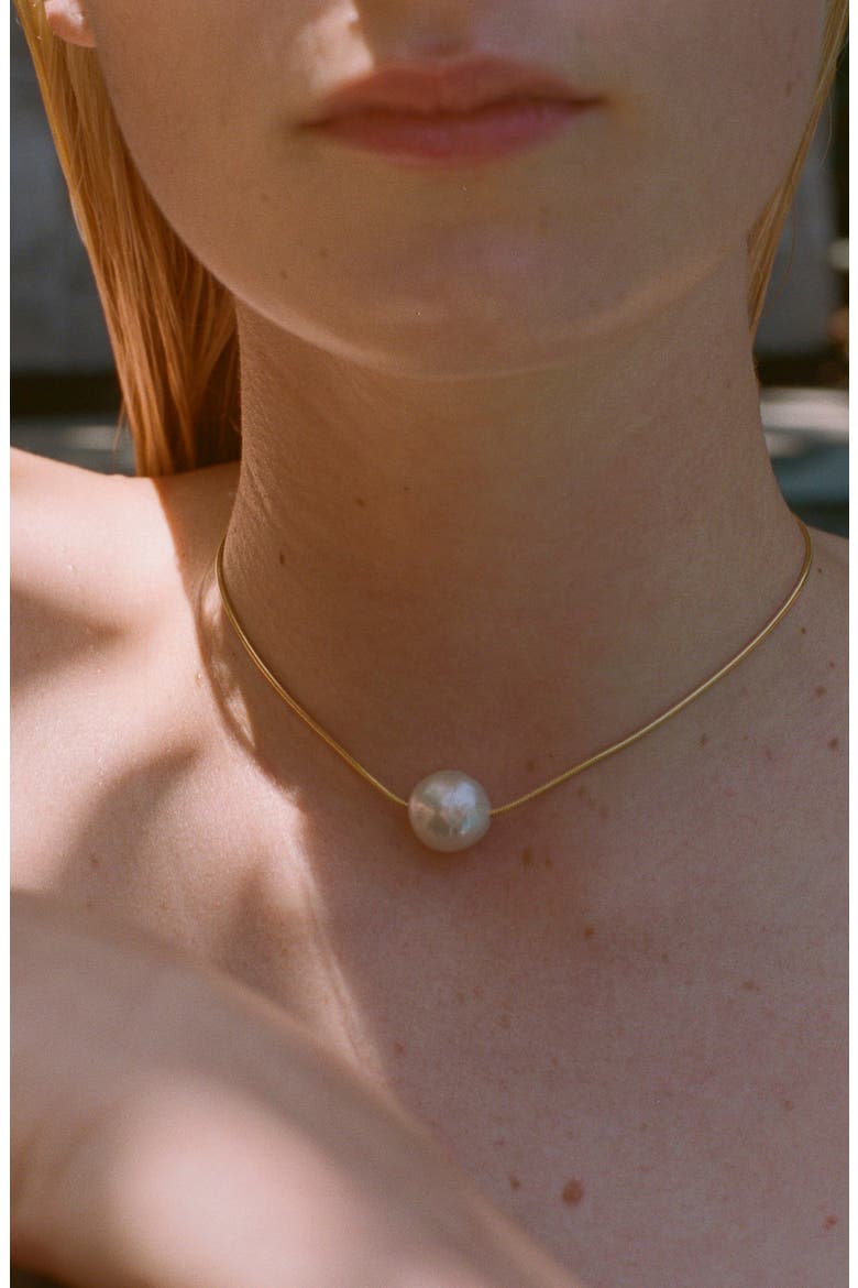 Baroque Freshwater Pearl Collar Necklace, Main, color, 18K GOLD VERMEIL