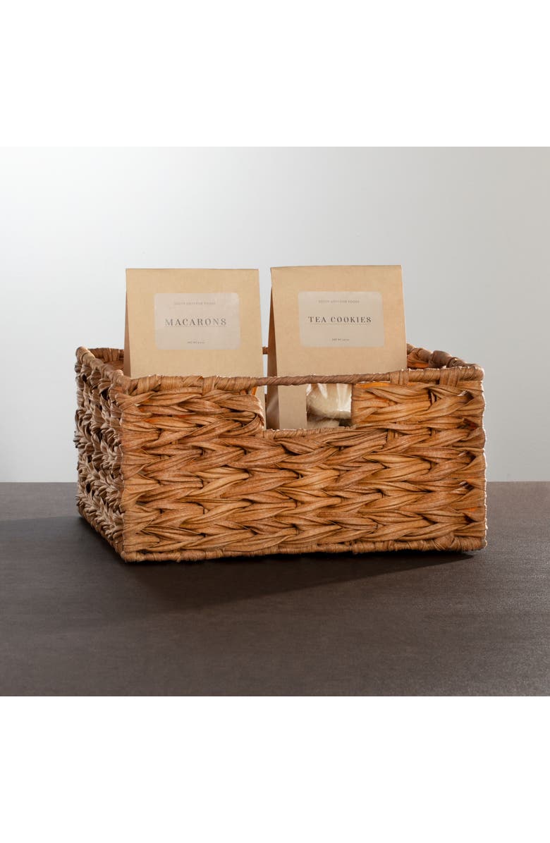 mDesign Woven Farmhouse Kitchen Pantry Food Storage Basket Box - Container Organization for Cabinets, Cupboards, Shelves, Countertops - Store Potatoes, Onions, Fruit, 6 Pack, Camel Brown, Alternate, color, Camel