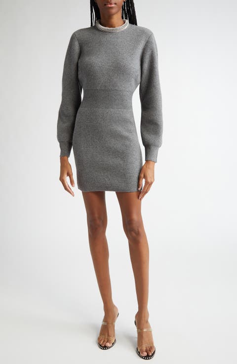 Alexander Wang Drop Shoulder Crew Neck Maxi Dress With Side