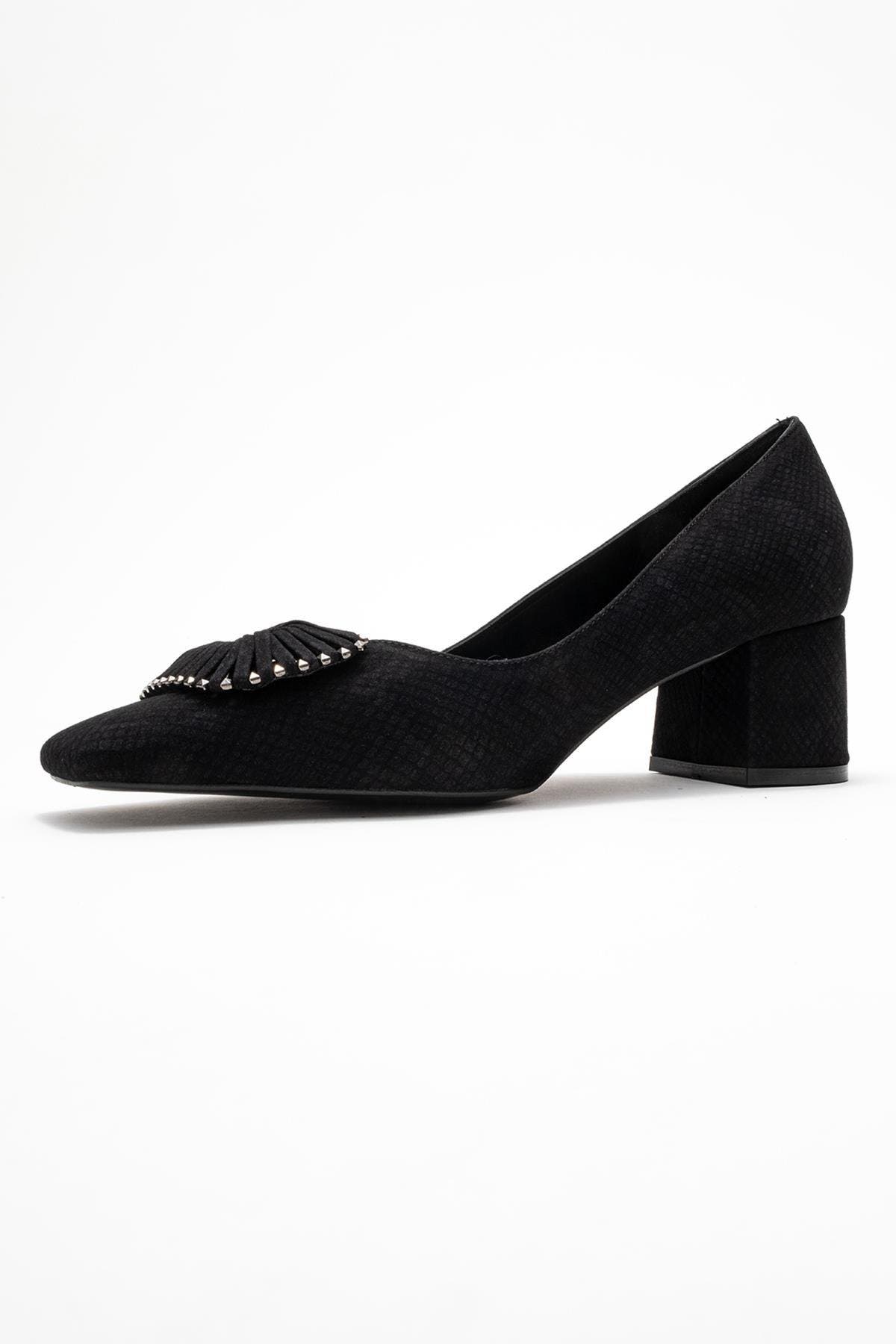Prologue Shoes Velora Buckle Square Toe Block Heel Pump, Alternate, color, Black Pattern